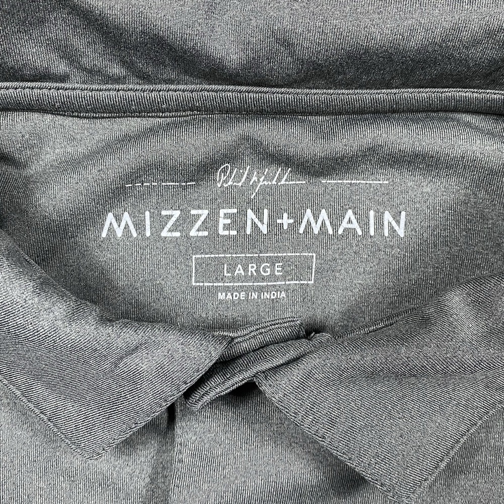 Mizzen + Main Phil Mickelson Mens‎ Large Gray Short Golf Polo Shirt Stretch - Picture 4 of 8